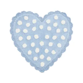 Tendenza floreale Tappeto bagno cuore 55x55, pois azzurro