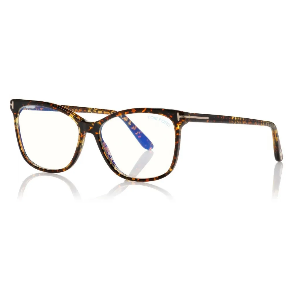 Tom Ford - Blue Block Cat-Eye Magnetic Glasses - Occhiali da Vista Cat-Eye - Turchese Lucido - FT5690-B - Tom Ford Eyewear