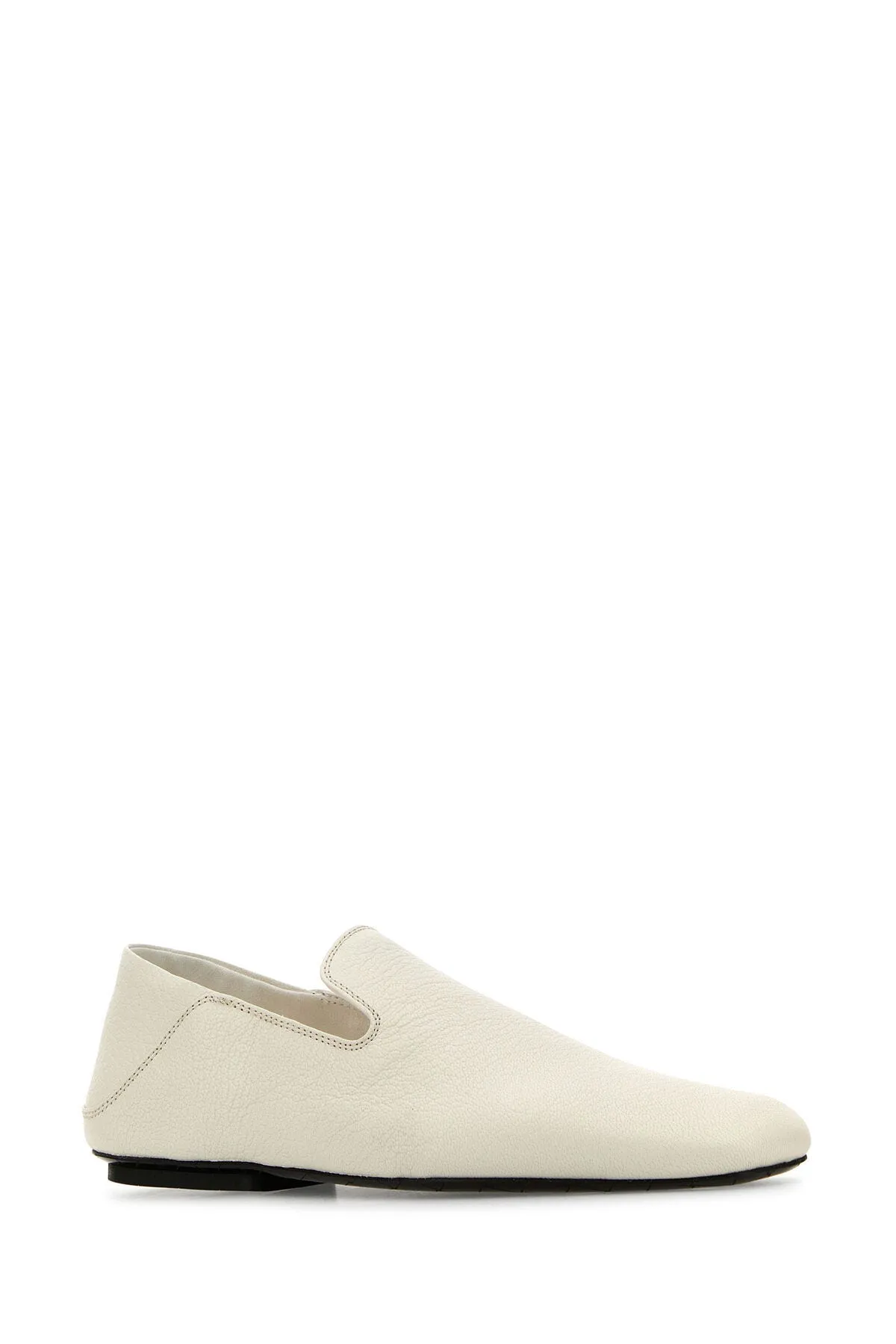 White leather slip ons    
